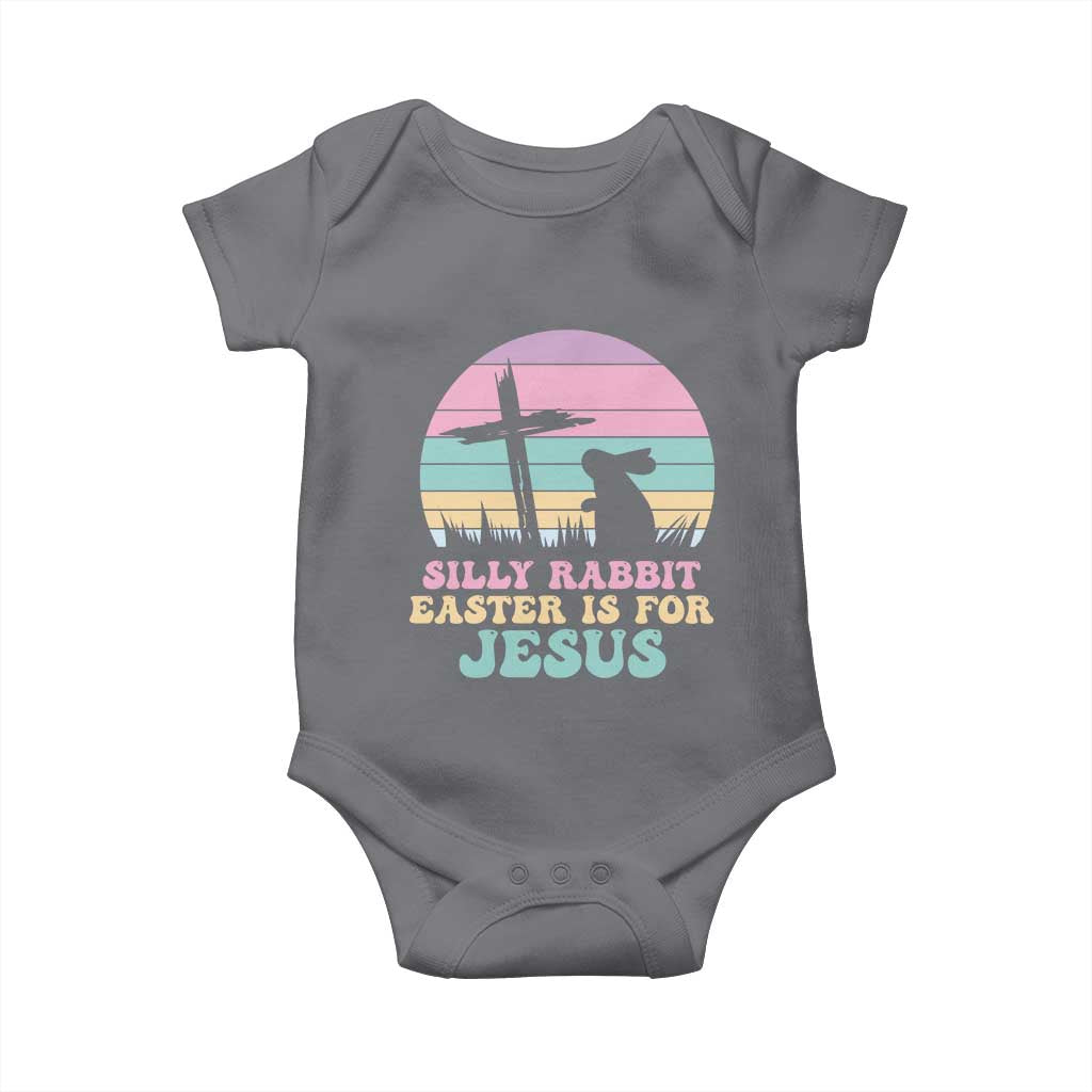 Silly Rabbit Easter Is For Jesus Christians Baby Onesie Cross Religious TS10 Charcoal Print Your Wear