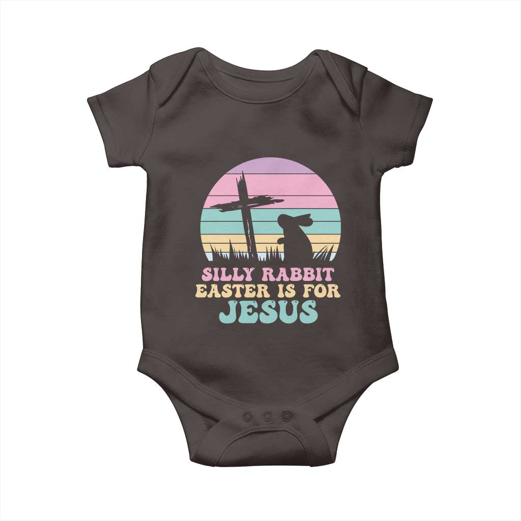 Silly Rabbit Easter Is For Jesus Christians Baby Onesie Cross Religious TS10 Dark Chocolate Print Your Wear