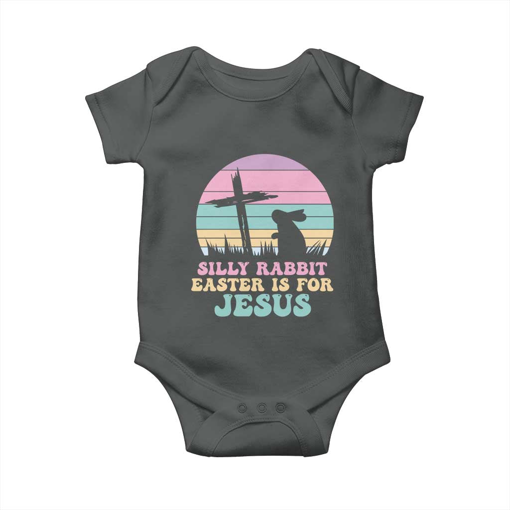 Silly Rabbit Easter Is For Jesus Christians Baby Onesie Cross Religious TS10 Dark Heather Print Your Wear