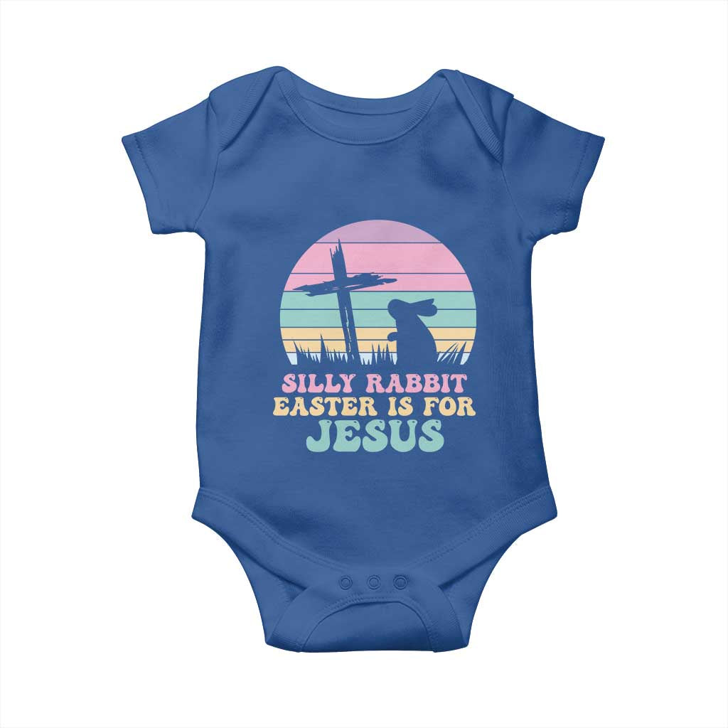 Silly Rabbit Easter Is For Jesus Christians Baby Onesie Cross Religious TS10 Royal Blue Print Your Wear