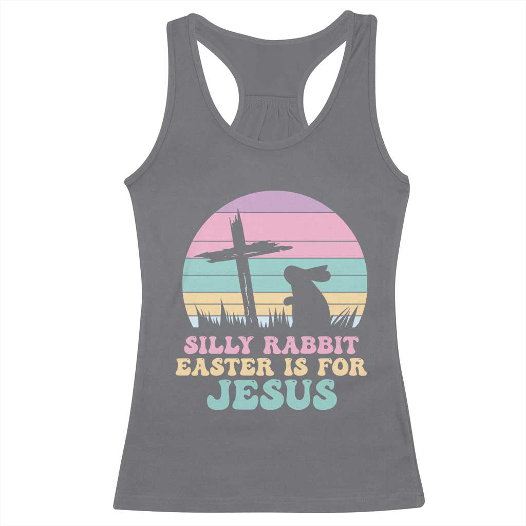 Silly Rabbit Easter Is For Jesus Christians Racerback Tank Top Cross Religious TS10 Charcoal Print Your Wear