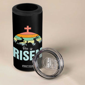 Retro He is Risen 4 in 1 Can Cooler Tumbler Bunny Easter Cross Christian Religious Jesus Has Risen TS10 Print Your Wear