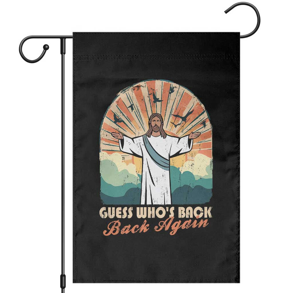 Funny Christian Easter Garden Flag Guess Whos Back Jesus Religious TS10 Black Print Your Wear