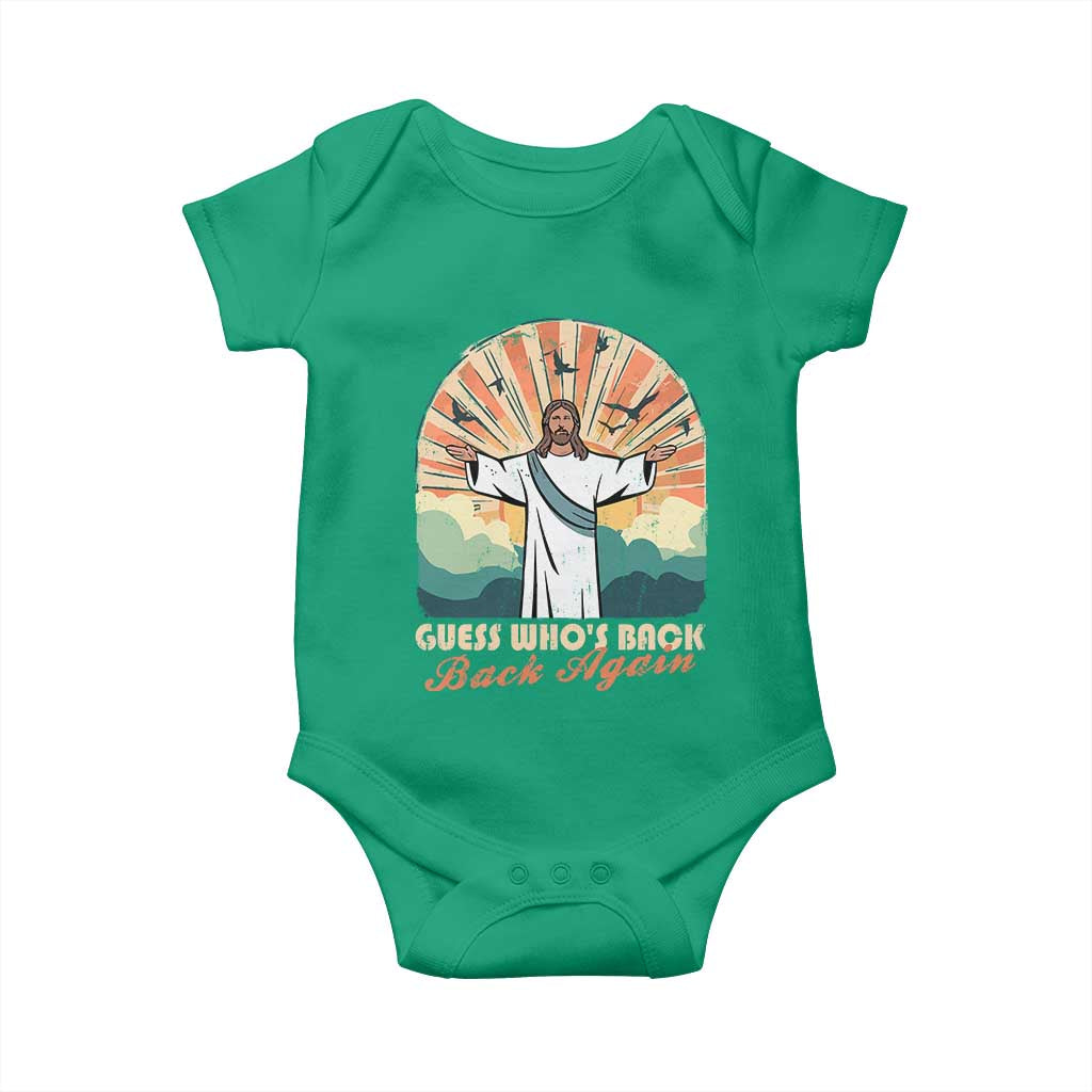 Funny Christian Easter Baby Onesie Guess Whos Back Jesus Religious TS10 Irish Green Print Your Wear