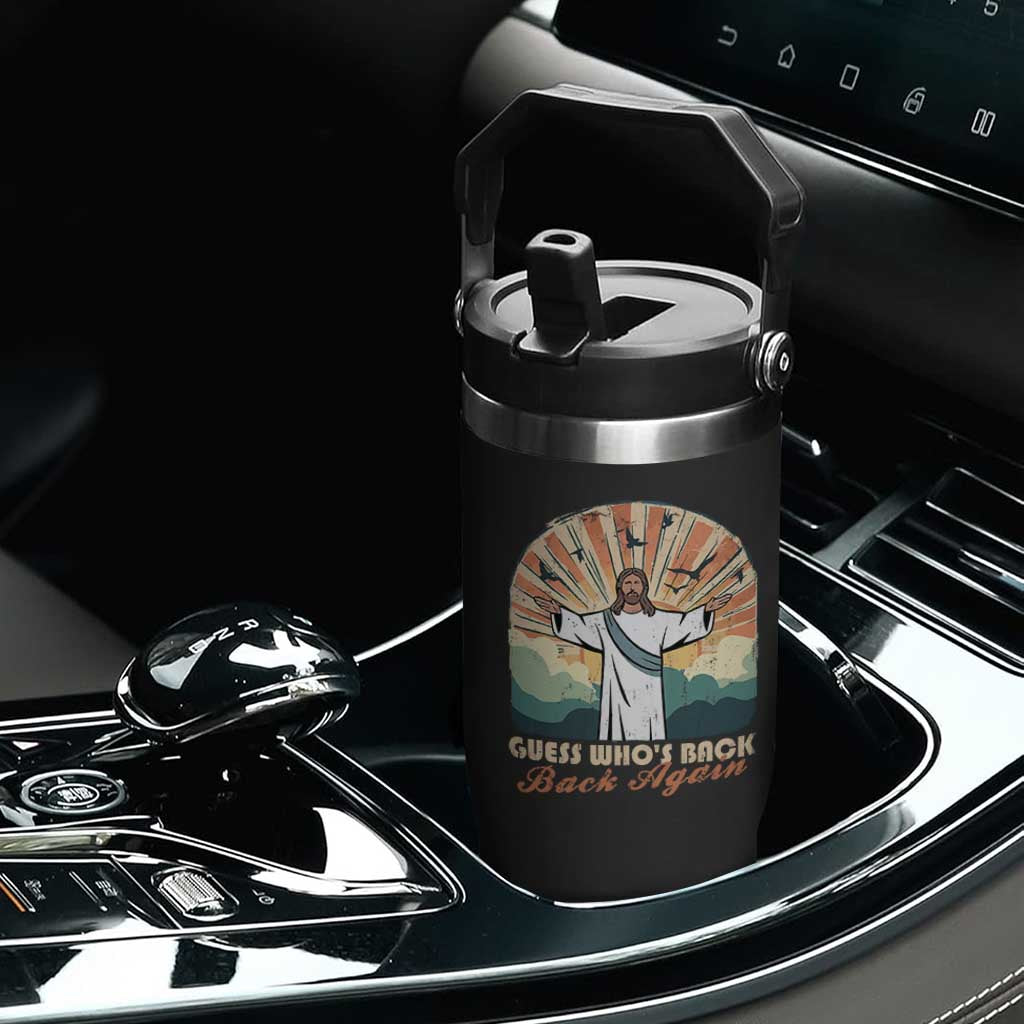 Funny Christian Easter Flip Straw Tumbler Guess Whos Back Jesus Religious TS10 Print Your Wear