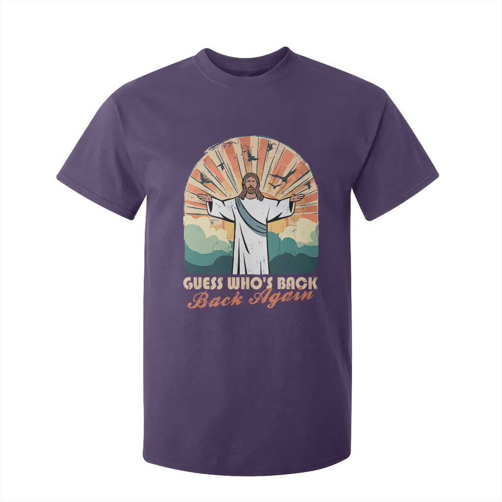Funny Christian Easter T Shirt For Kid Guess Whos Back Jesus Religious TS10 Purple Print Your Wear