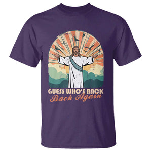 Funny Christian Easter T Shirt Guess Whos Back Jesus Religious TS10 Purple Print Your Wear
