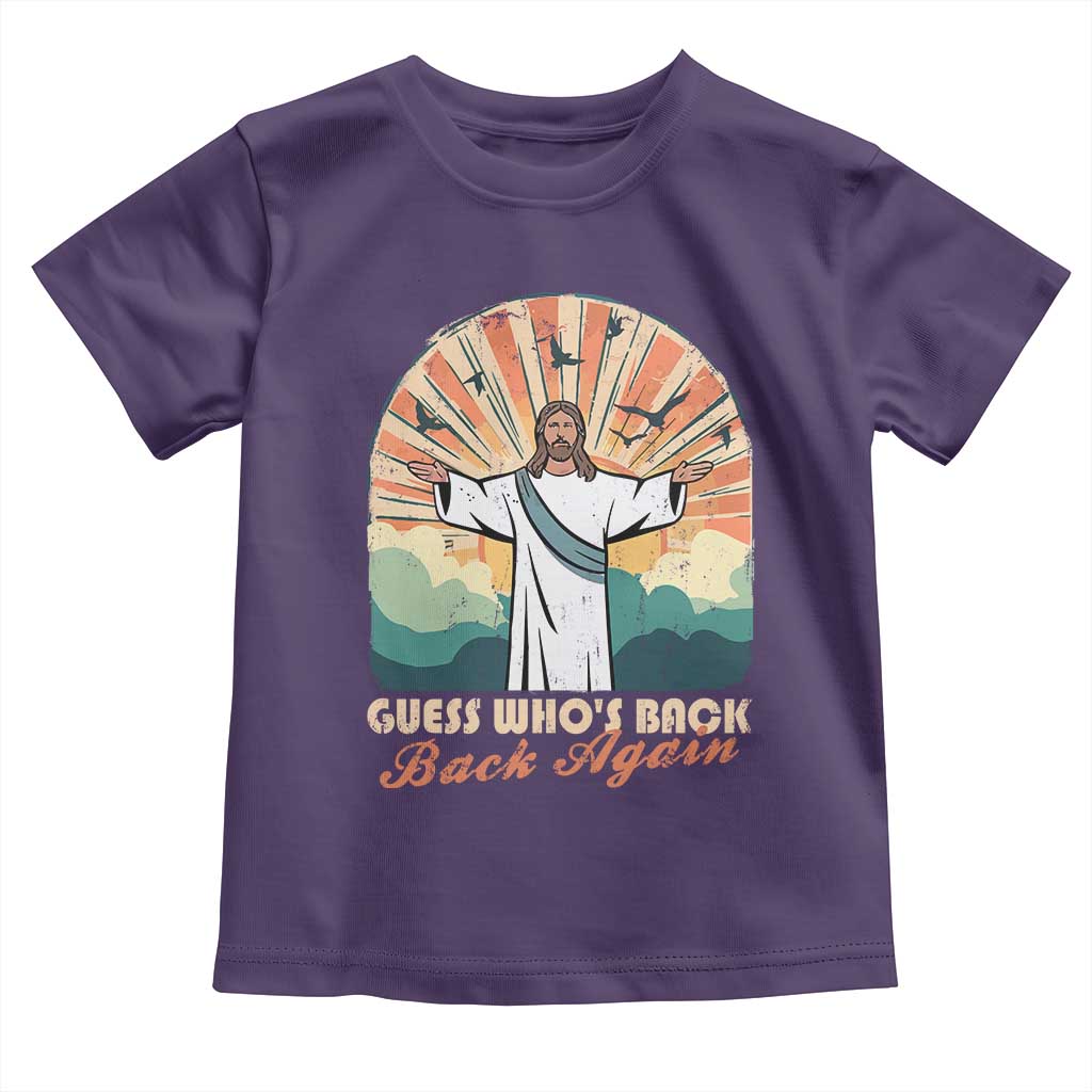 Funny Christian Easter Toddler T Shirt Guess Whos Back Jesus Religious TS10 Purple Print Your Wear