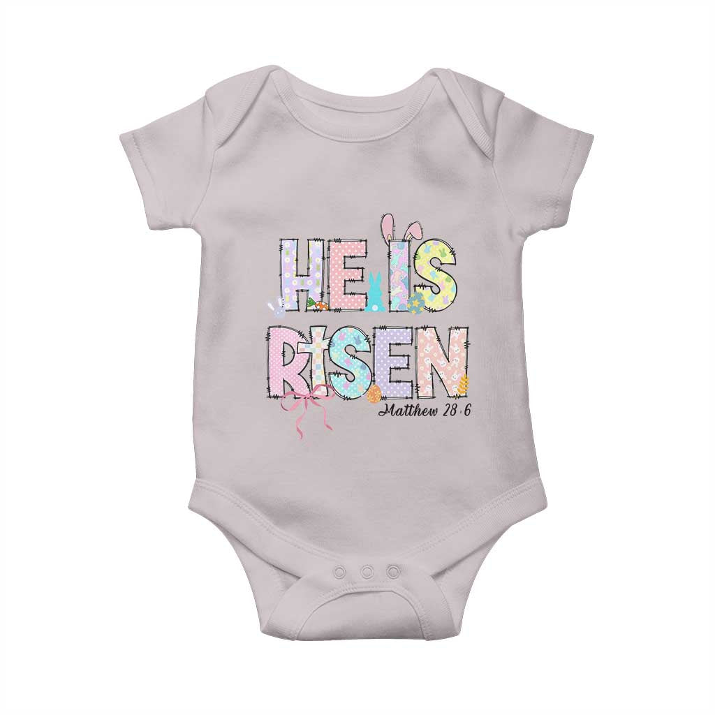 He is Risen Jesus Christian Happy Easter Baby Onesie TS10 Ice Gray Print Your Wear