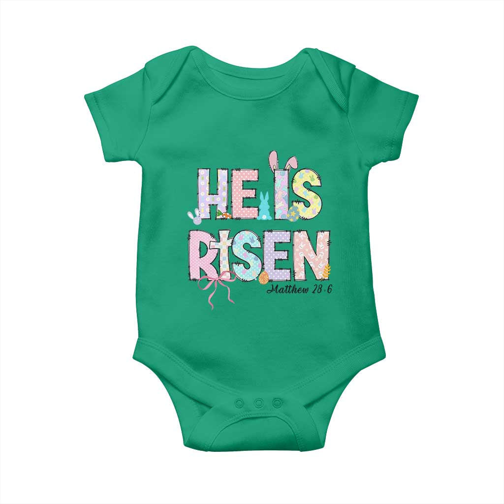He is Risen Jesus Christian Happy Easter Baby Onesie TS10 Irish Green Print Your Wear