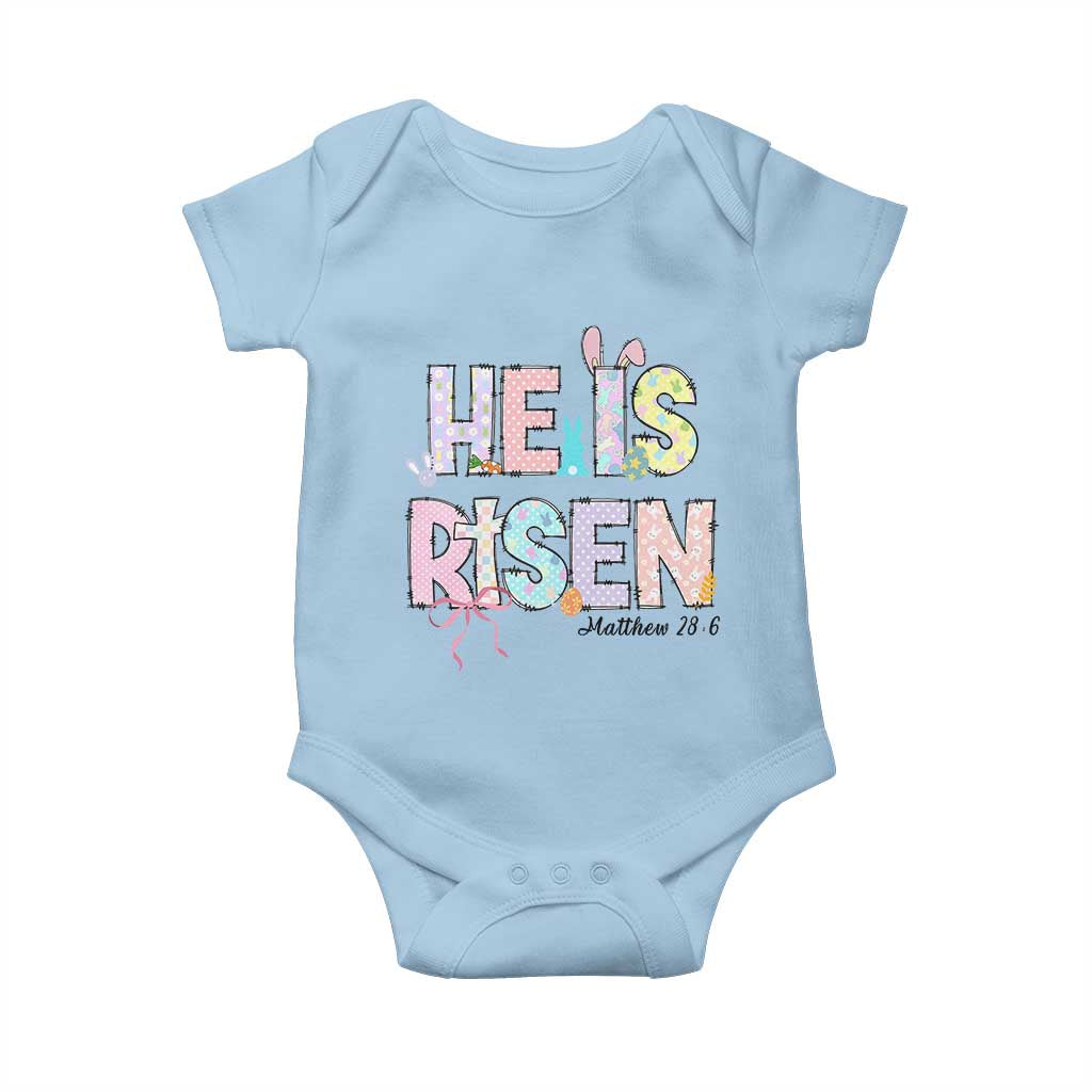 He is Risen Jesus Christian Happy Easter Baby Onesie TS10 Light Blue Print Your Wear