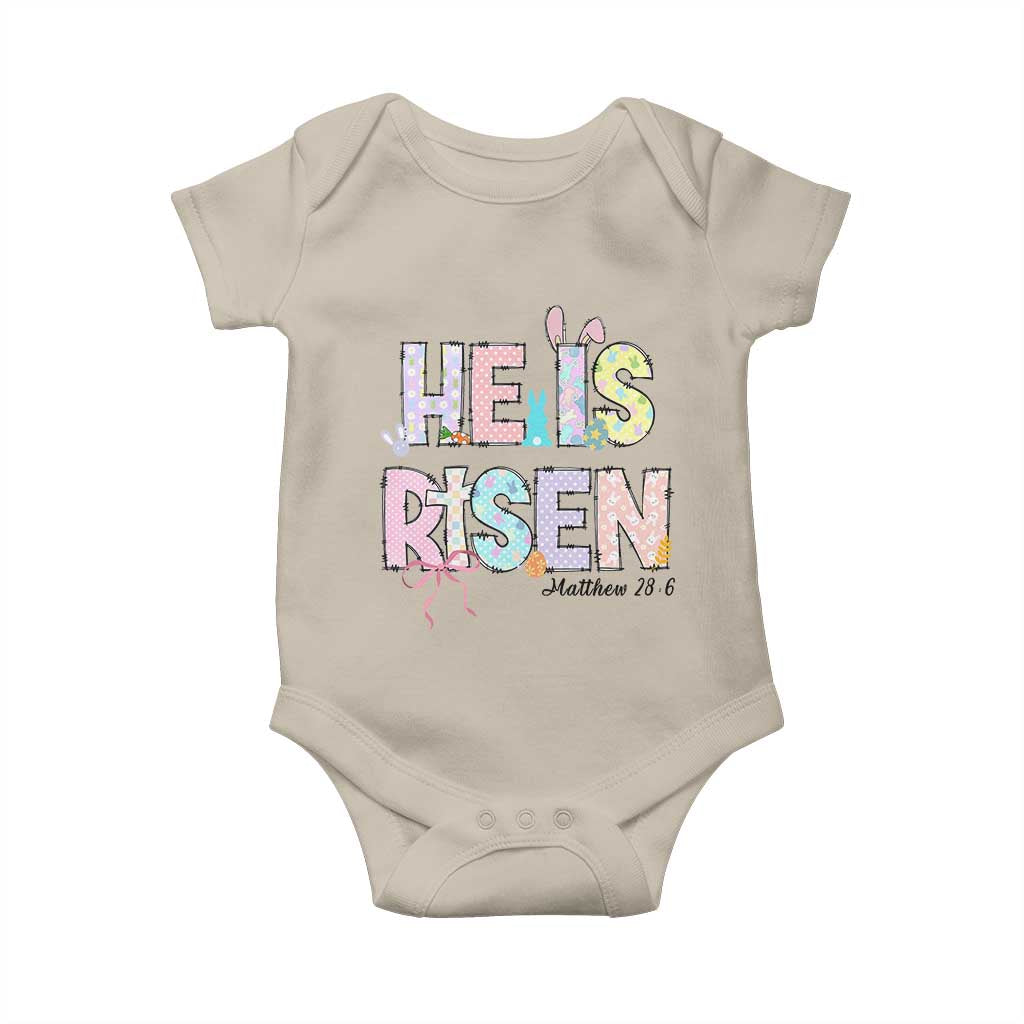 He is Risen Jesus Christian Happy Easter Baby Onesie TS10 Sand Print Your Wear