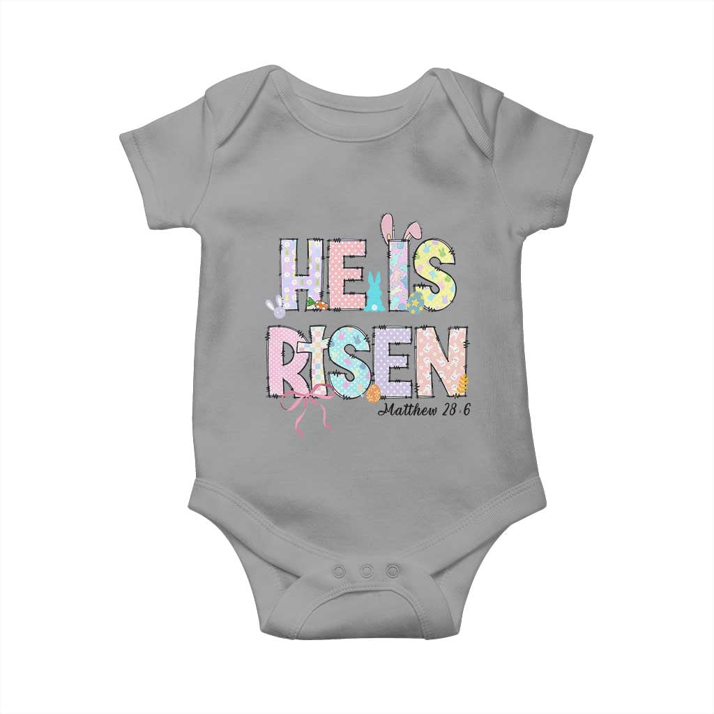 He is Risen Jesus Christian Happy Easter Baby Onesie TS10 Sport Gray Print Your Wear