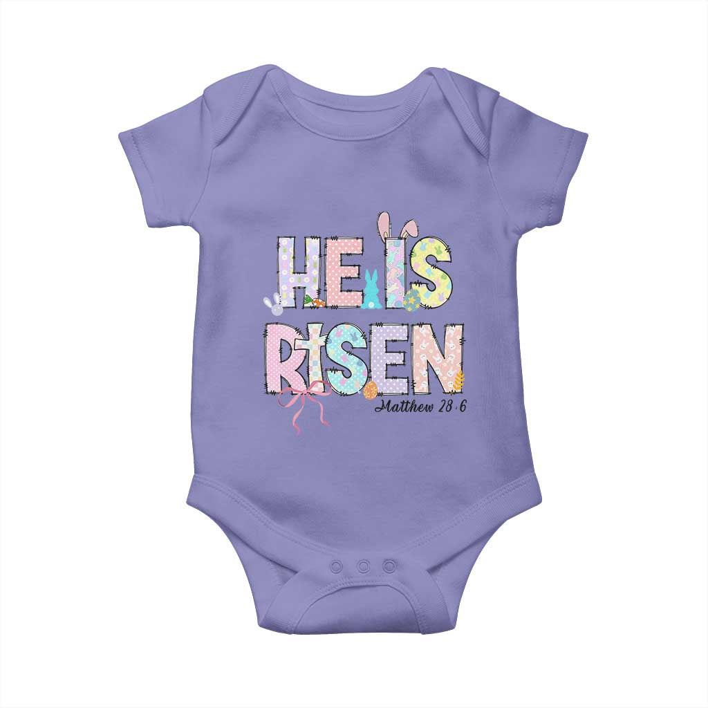 He is Risen Jesus Christian Happy Easter Baby Onesie TS10 Violet Print Your Wear