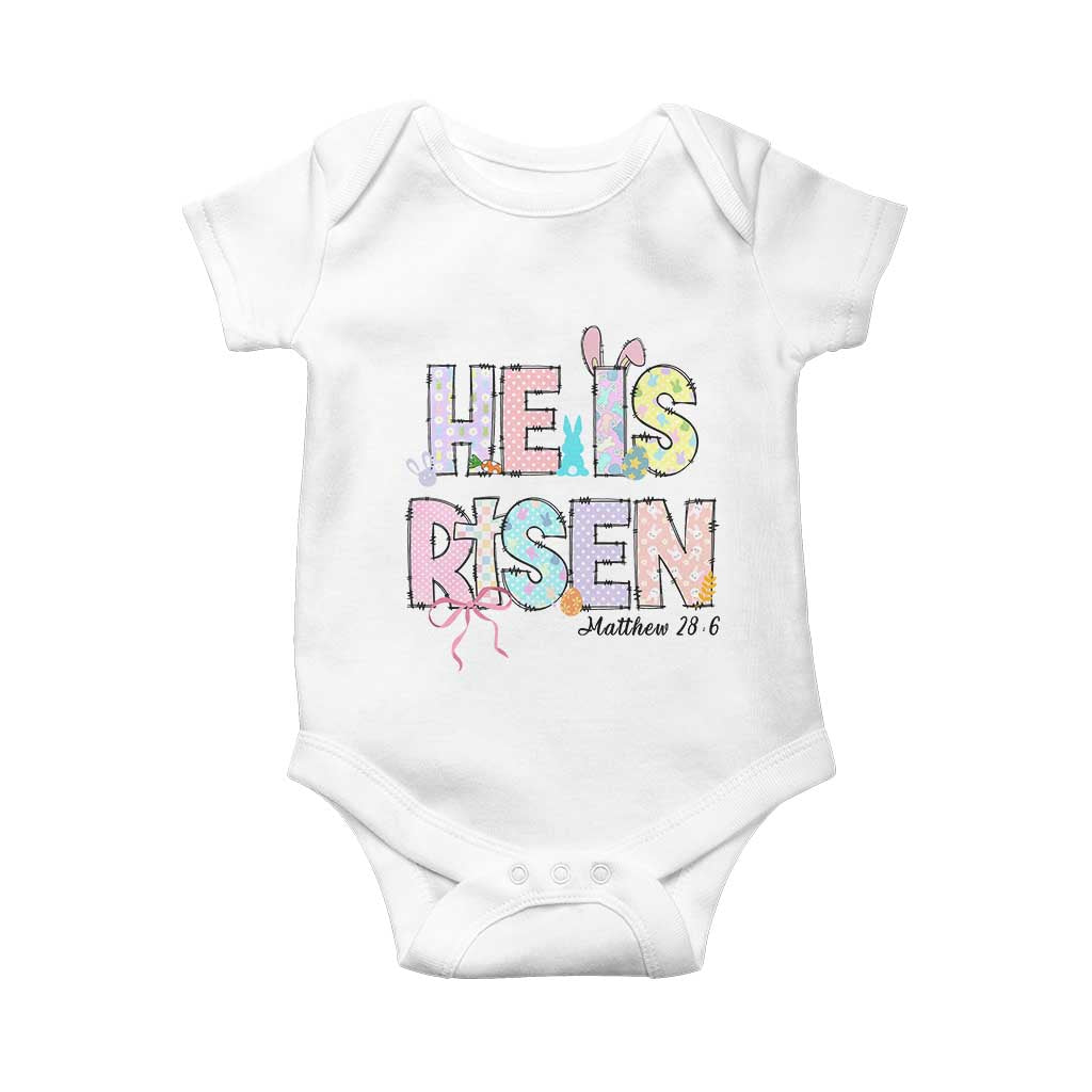 He is Risen Jesus Christian Happy Easter Baby Onesie TS10 White Print Your Wear