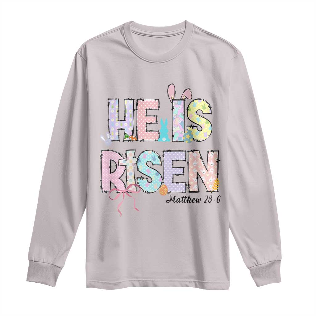 He is Risen Jesus Christian Happy Easter Long Sleeve Shirt TS10 Ice Gray Print Your Wear
