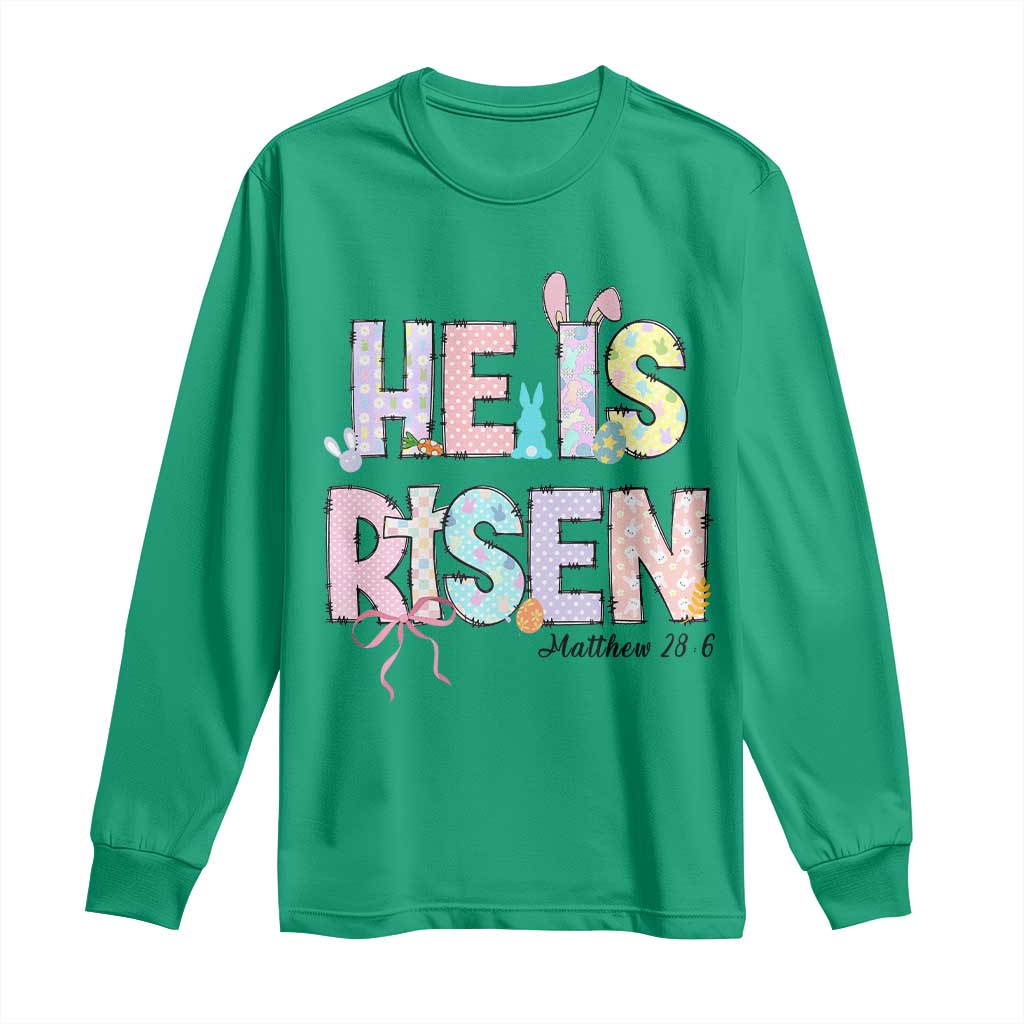 He is Risen Jesus Christian Happy Easter Long Sleeve Shirt TS10 Irish Green Print Your Wear