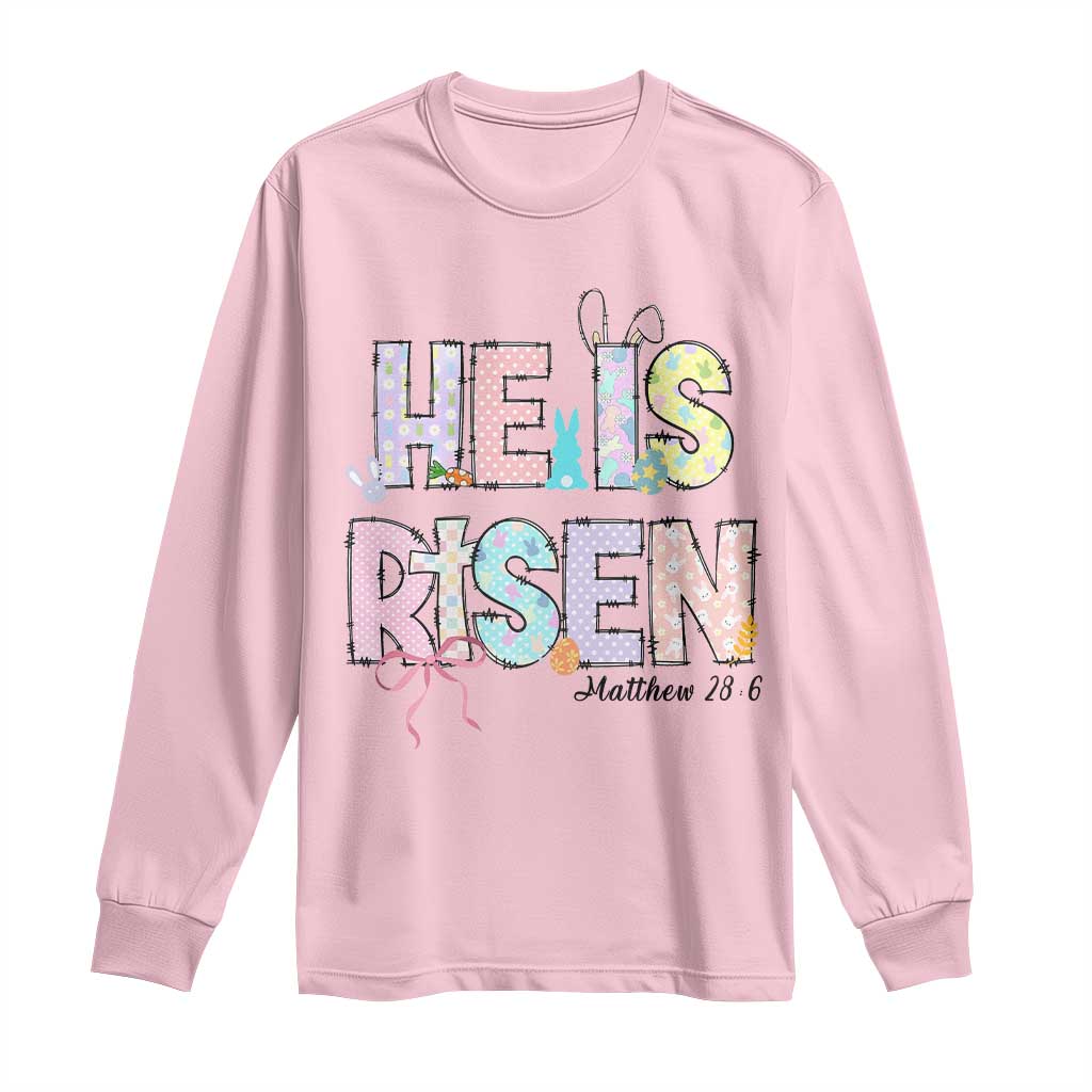 He is Risen Jesus Christian Happy Easter Long Sleeve Shirt TS10 Light Pink Print Your Wear