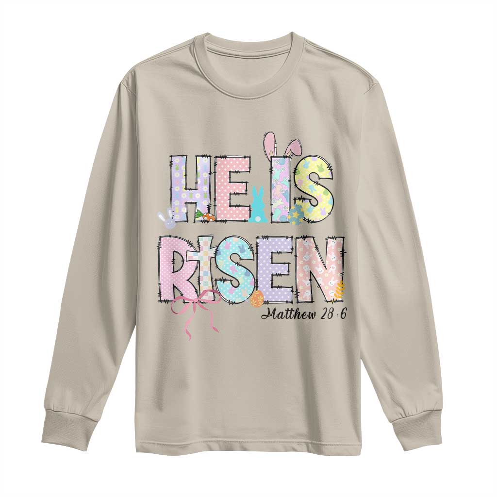 He is Risen Jesus Christian Happy Easter Long Sleeve Shirt TS10 Sand Print Your Wear