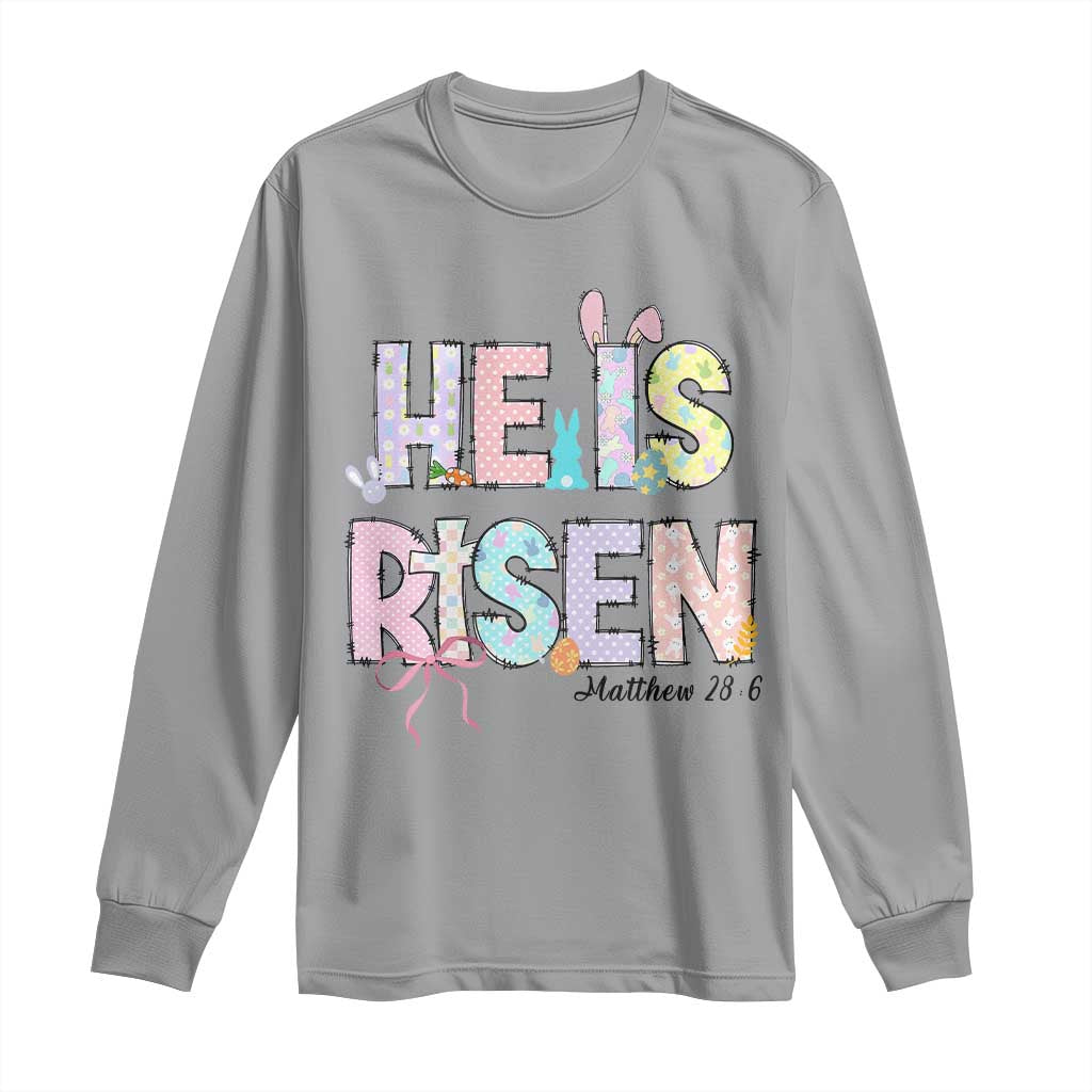 He is Risen Jesus Christian Happy Easter Long Sleeve Shirt TS10 Sport Gray Print Your Wear