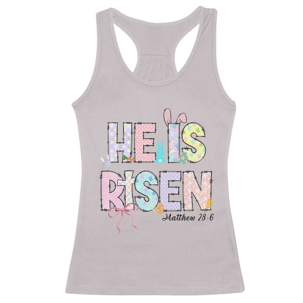 He is Risen Jesus Christian Happy Easter Racerback Tank Top TS10 Ice Gray Print Your Wear