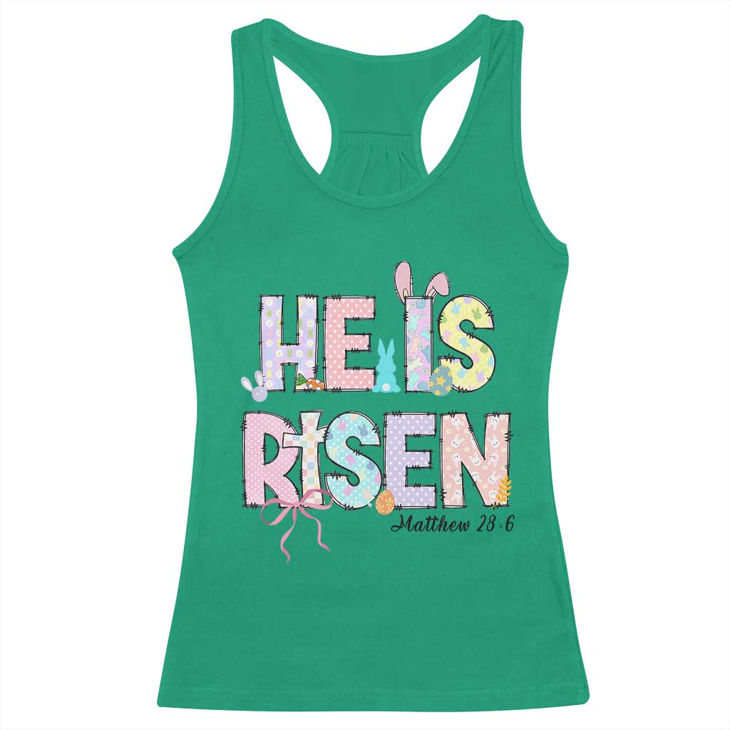 He is Risen Jesus Christian Happy Easter Racerback Tank Top TS10 Irish Green Print Your Wear