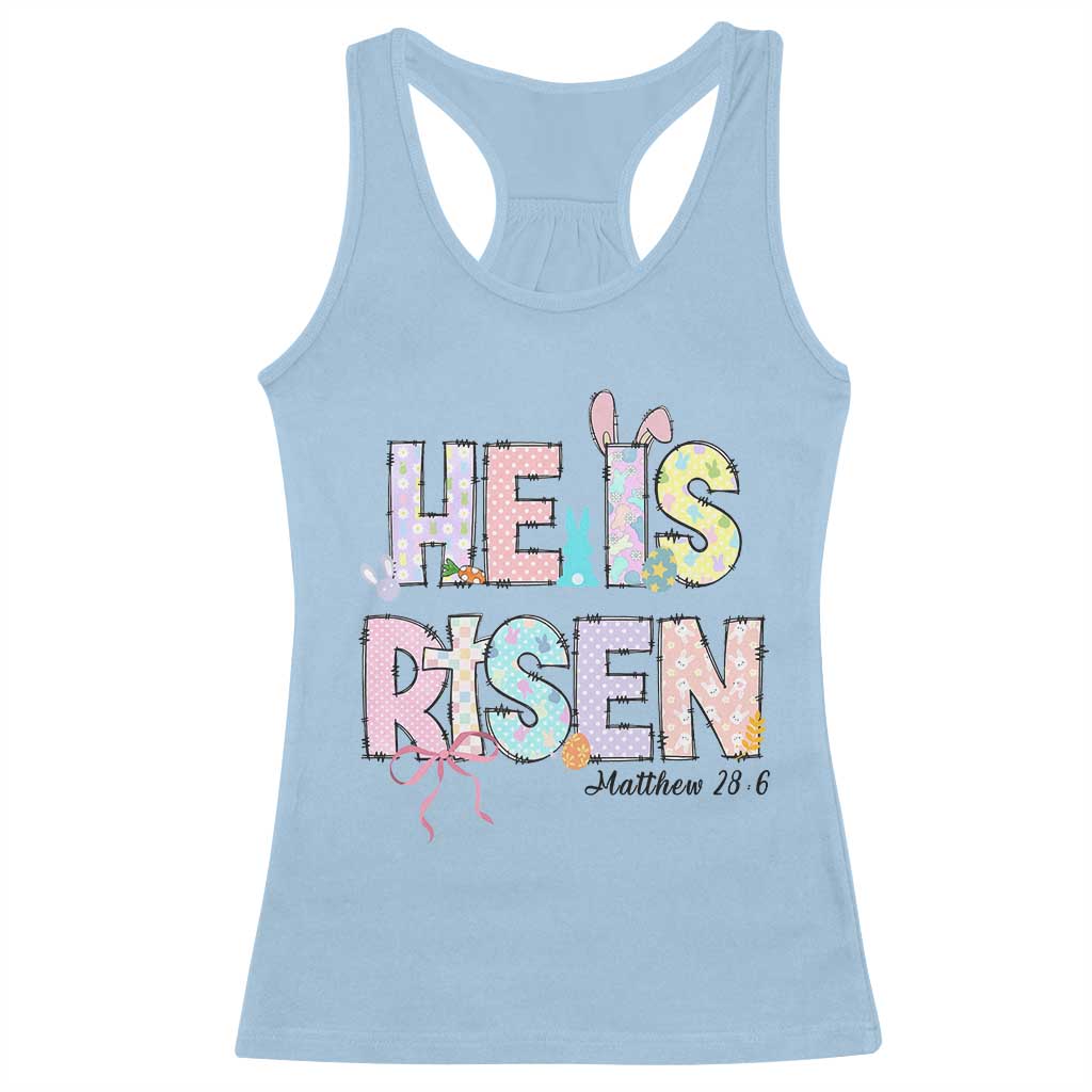 He is Risen Jesus Christian Happy Easter Racerback Tank Top TS10 Light Blue Print Your Wear