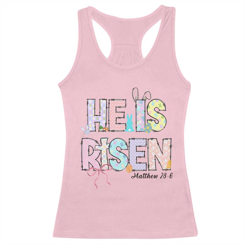 He is Risen Jesus Christian Happy Easter Racerback Tank Top TS10 Light Pink Print Your Wear