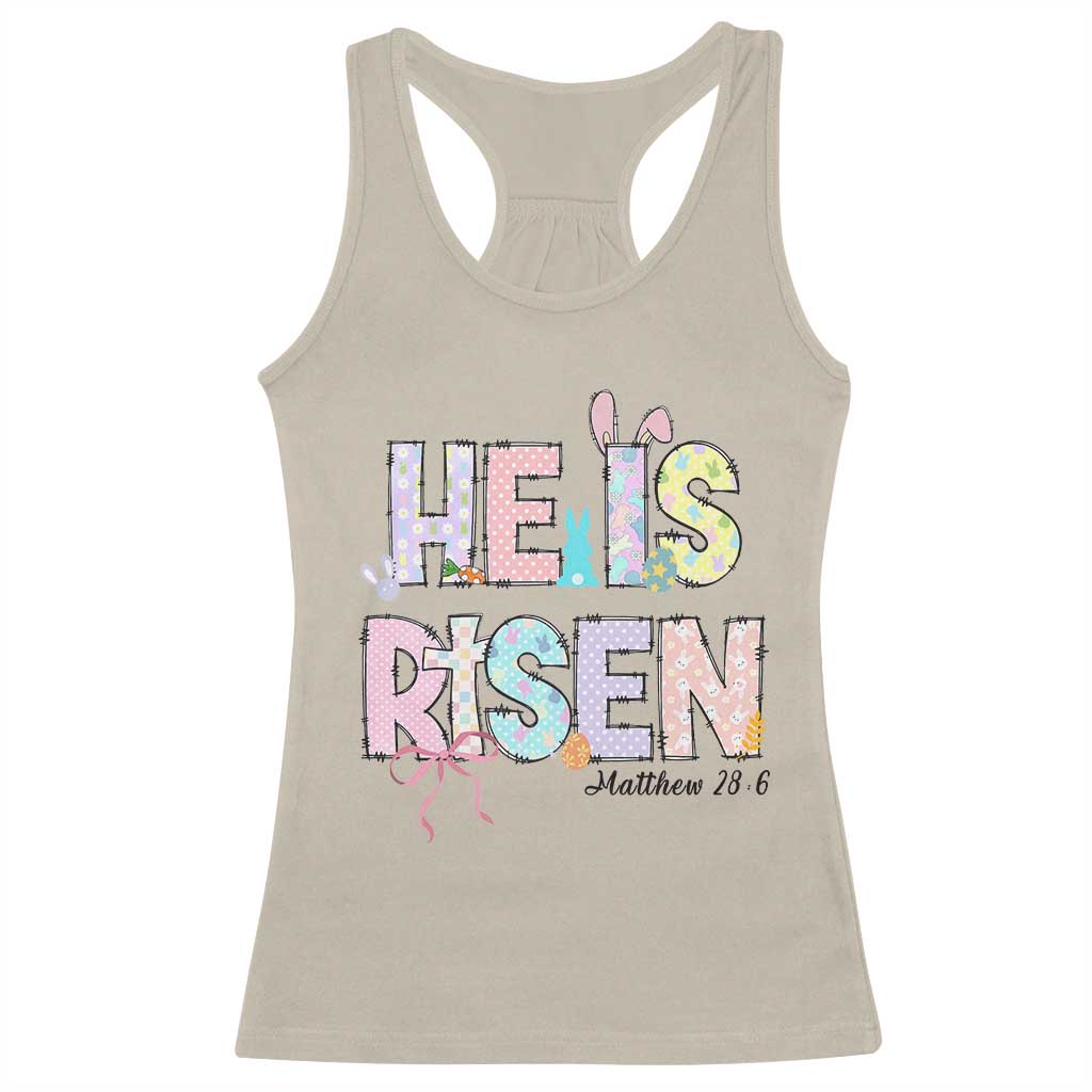 He is Risen Jesus Christian Happy Easter Racerback Tank Top TS10 Sand Print Your Wear