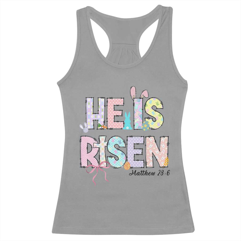He is Risen Jesus Christian Happy Easter Racerback Tank Top TS10 Sport Gray Print Your Wear
