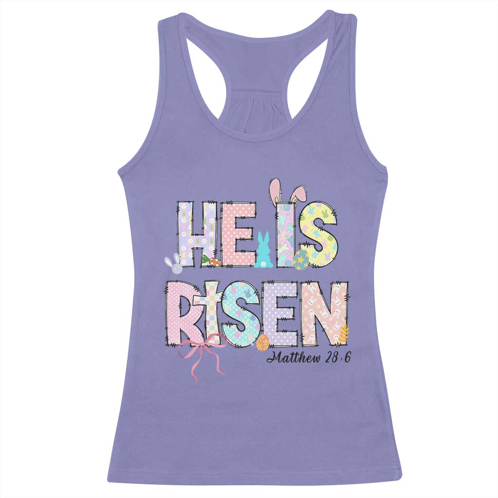 He is Risen Jesus Christian Happy Easter Racerback Tank Top TS10 Violet Print Your Wear