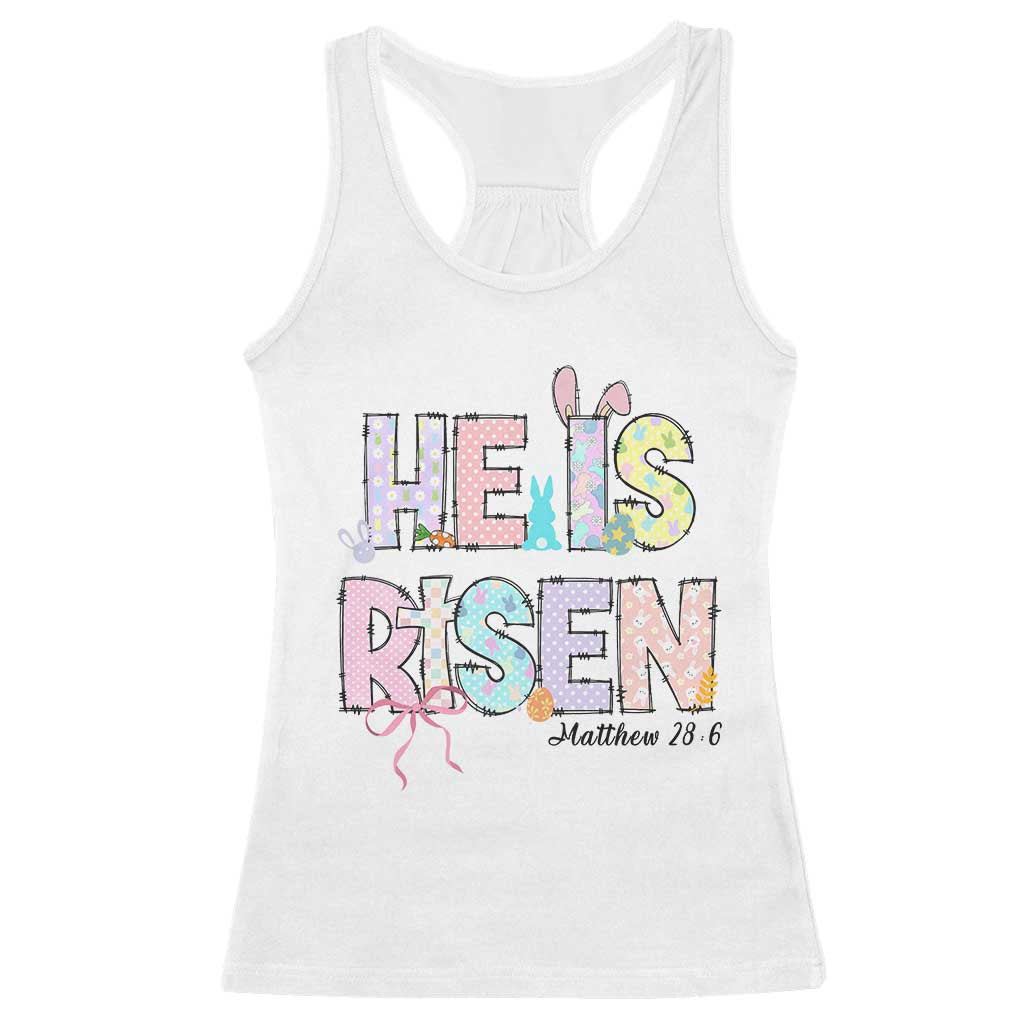 He is Risen Jesus Christian Happy Easter Racerback Tank Top TS10 White Print Your Wear