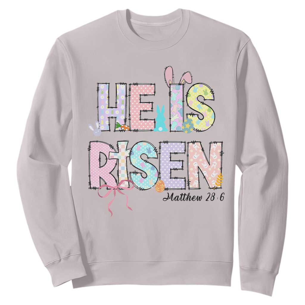 He is Risen Jesus Christian Happy Easter Sweatshirt TS10 Ice Gray Print Your Wear