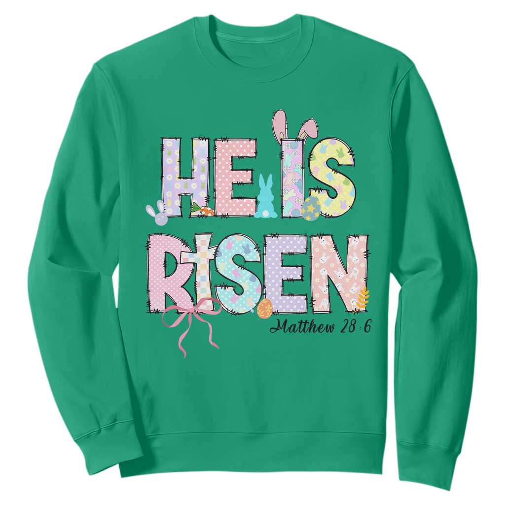 He is Risen Jesus Christian Happy Easter Sweatshirt TS10 Irish Green Print Your Wear