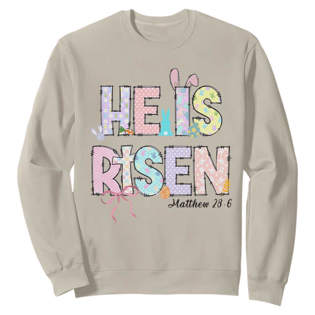 He is Risen Jesus Christian Happy Easter Sweatshirt TS10 Sand Print Your Wear