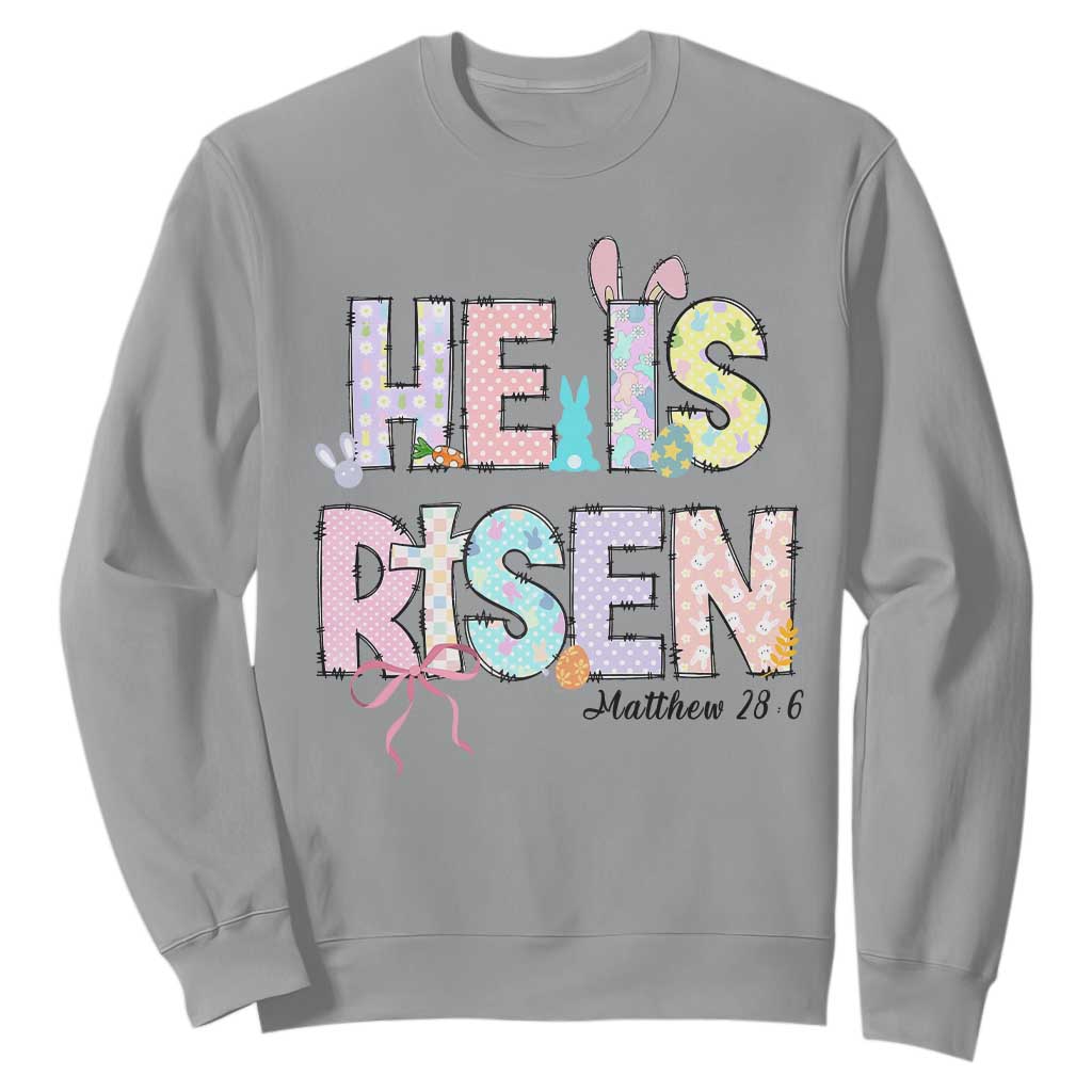 He is Risen Jesus Christian Happy Easter Sweatshirt TS10 Sport Gray Print Your Wear