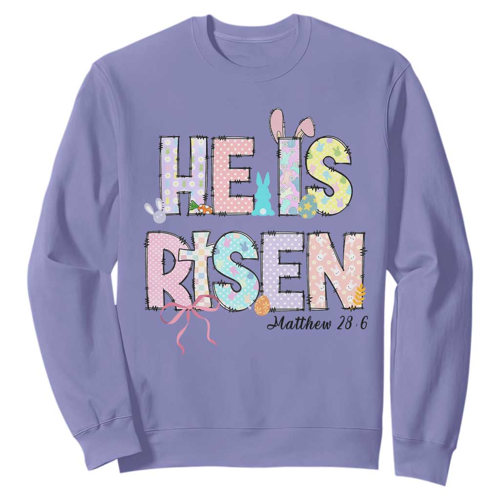 He is Risen Jesus Christian Happy Easter Sweatshirt TS10 Violet Print Your Wear