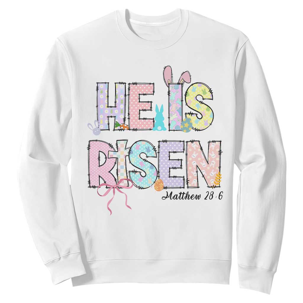 He is Risen Jesus Christian Happy Easter Sweatshirt TS10 White Print Your Wear