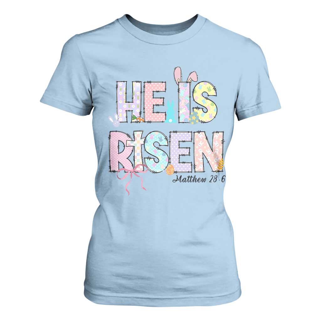 He is Risen Jesus Christian Happy Easter T Shirt For Women TS10 Light Blue Print Your Wear
