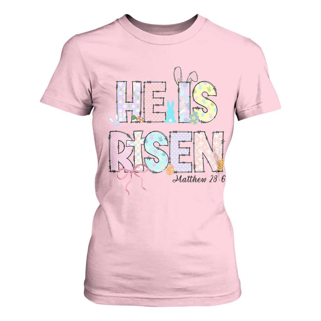 He is Risen Jesus Christian Happy Easter T Shirt For Women TS10 Light Pink Print Your Wear