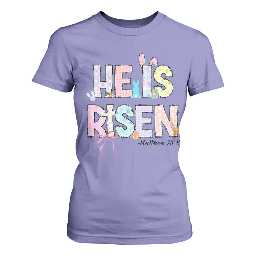 He is Risen Jesus Christian Happy Easter T Shirt For Women TS10 Violet Print Your Wear