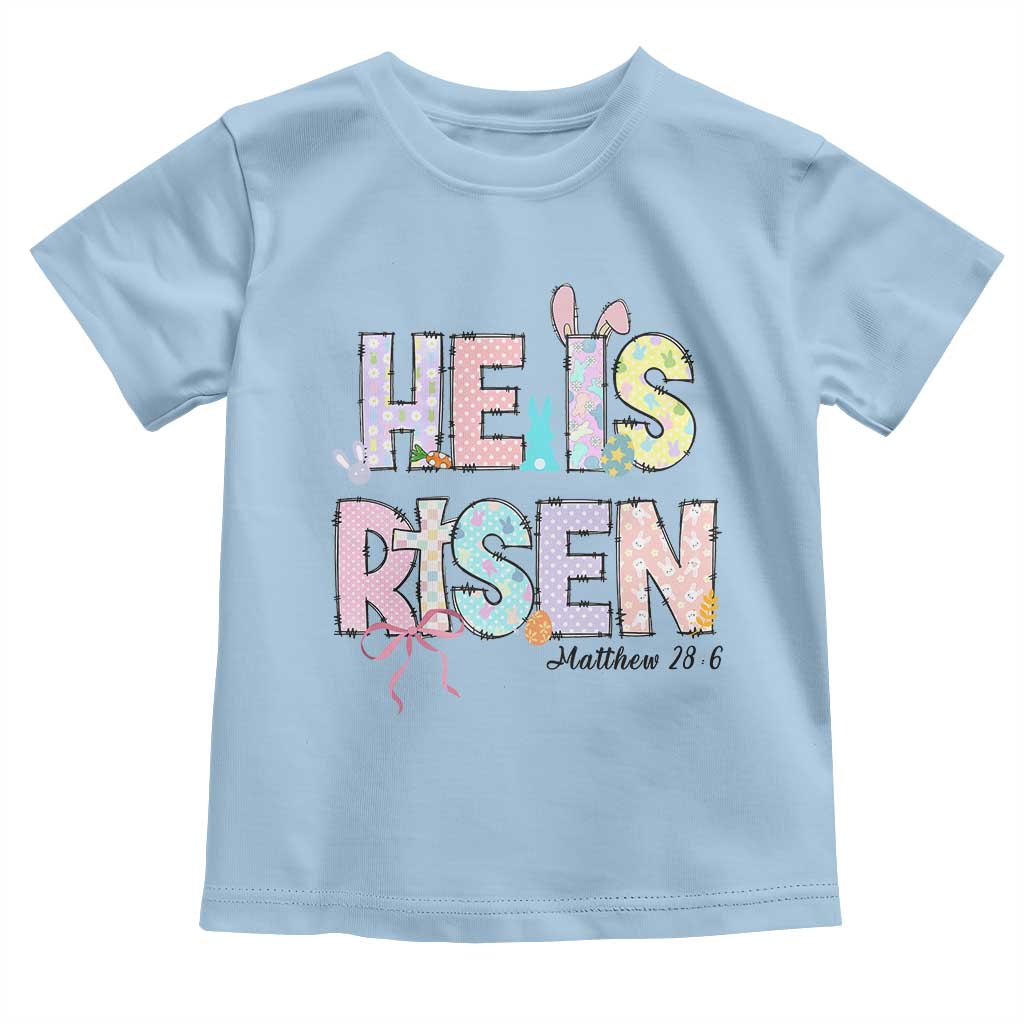 He is Risen Jesus Christian Happy Easter Toddler T Shirt TS10 Light Blue Print Your Wear