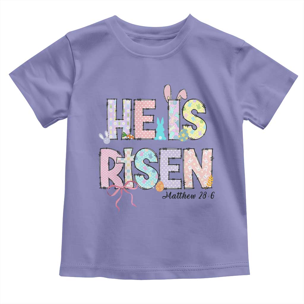 He is Risen Jesus Christian Happy Easter Toddler T Shirt TS10 Violet Print Your Wear