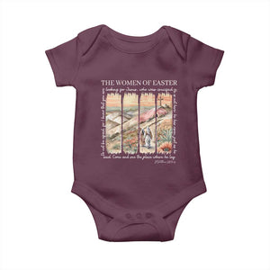 Easter Religious Baby Onesie Women of Easter He is Risen TS10 Maroon Print Your Wear