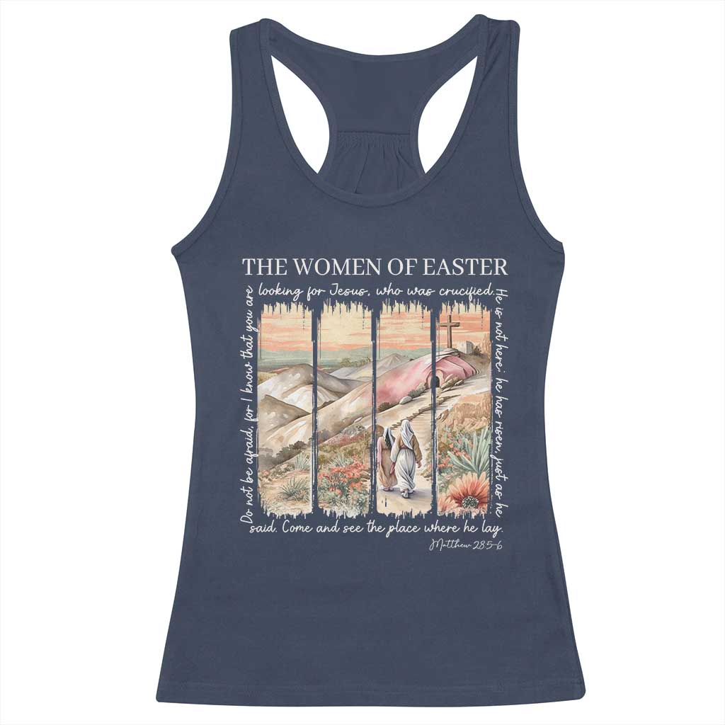 Easter Religious Racerback Tank Top Women of Easter He is Risen TS10 Navy Print Your Wear