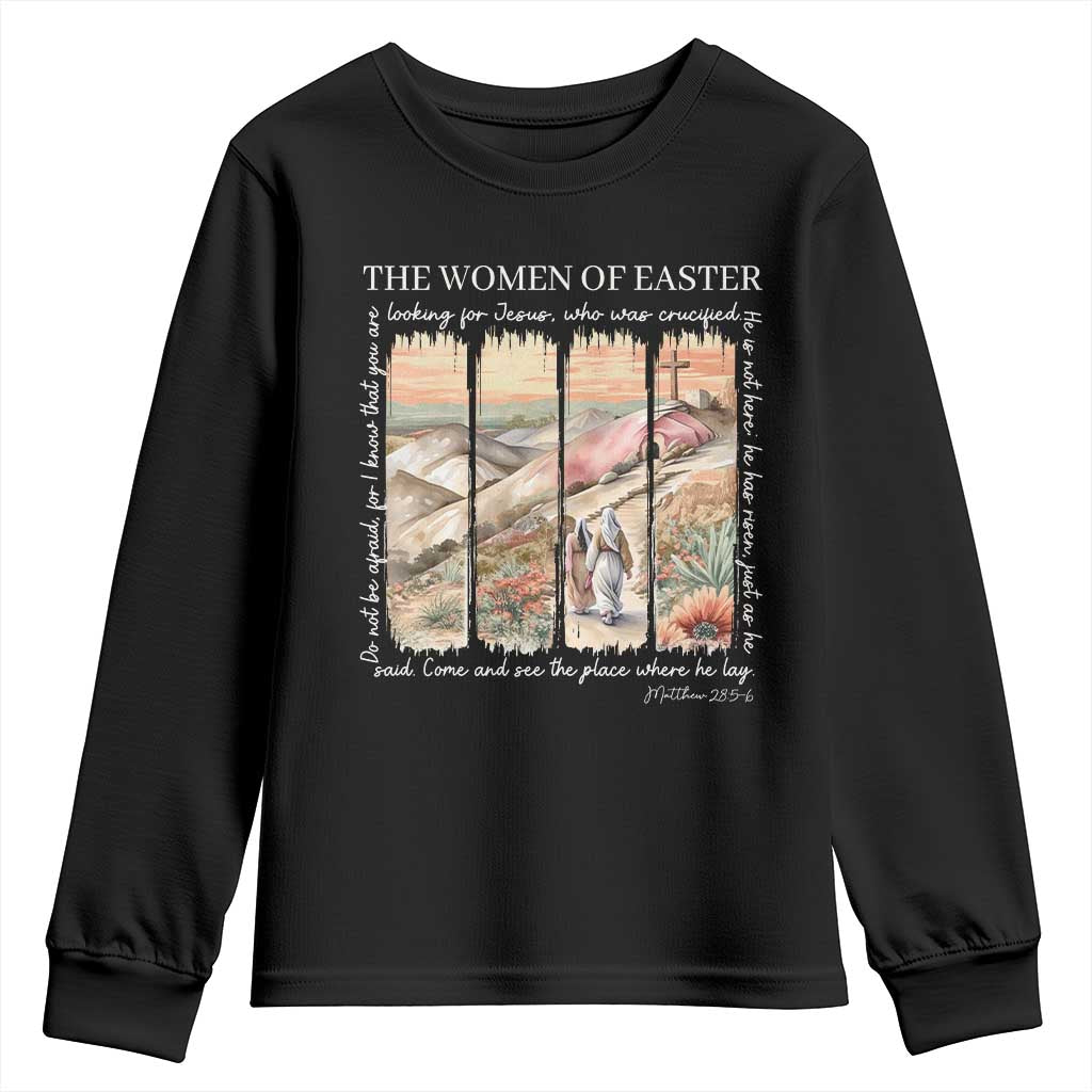 Easter Religious Youth Sweatshirt Women of Easter He is Risen TS10 Black Print Your Wear
