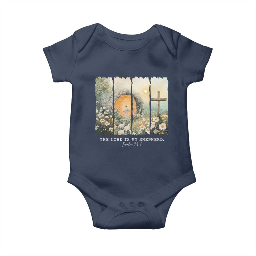Lord Is My Shepherd Baby Onesie Easter Religious Christian Cross Bible Verse TS10 Navy Print Your Wear