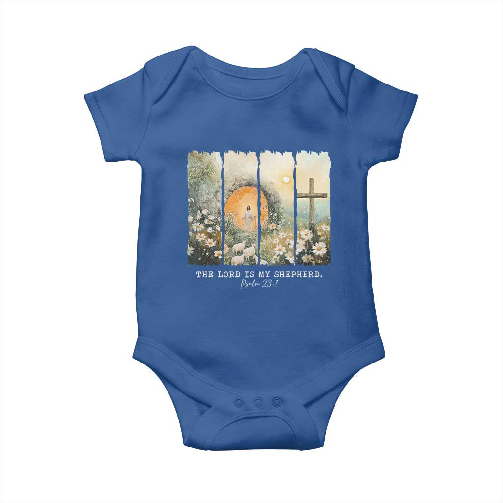 Lord Is My Shepherd Baby Onesie Easter Religious Christian Cross Bible Verse TS10 Royal Blue Print Your Wear