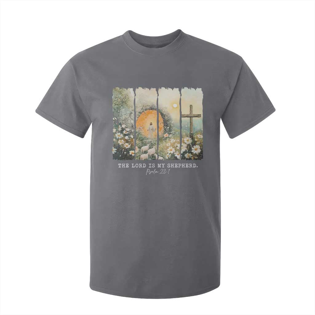 Lord Is My Shepherd T Shirt For Kid Easter Religious Christian Cross Bible Verse TS10 Charcoal Print Your Wear