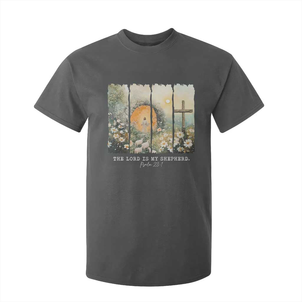 Lord Is My Shepherd T Shirt For Kid Easter Religious Christian Cross Bible Verse TS10 Dark Heather Print Your Wear